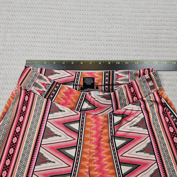 Violet B Wide Leg Pants Womens Medium Pull On Elastic Waist Geometric Print - Picture 3 of 7